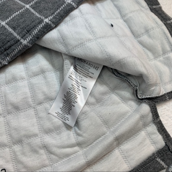 𝅺junarose🖤grey Oversized Windowpane Short Sleeve Sweatshirt Top Size M - Picture 9 of 9